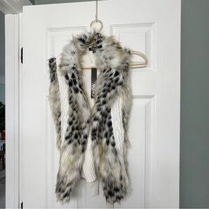 Faux fur sweater vest
